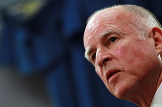 California Governor Jerry Brown speaks to reporters as he announces his proposed budget at the California State Capitol on January 10, 2011 in Sacramento, California.