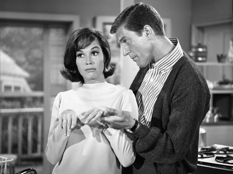 Mary Tyler Moore dies at 80 From 1961 to 1966, Moore played opposite Dick Van Dyke on The Dick Van Dyke Show. In 2011, Van Dyke told NPR he thought they had a bit of a crush on each other while filming the show.