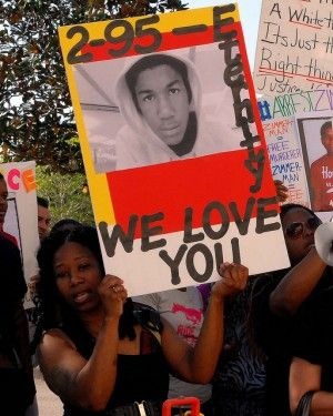 At a protest demanding justice for Trayvon Martin, March 19, 2012