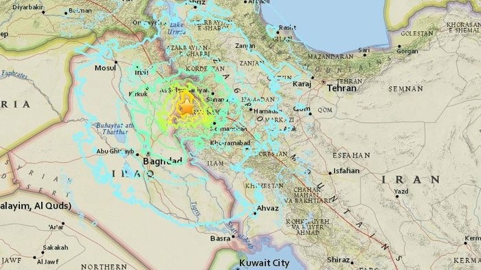Iran Iraq border earthquake The earthquake struck in Iran near the border with Iraq. In that area, the U.S. Geological Survey says,